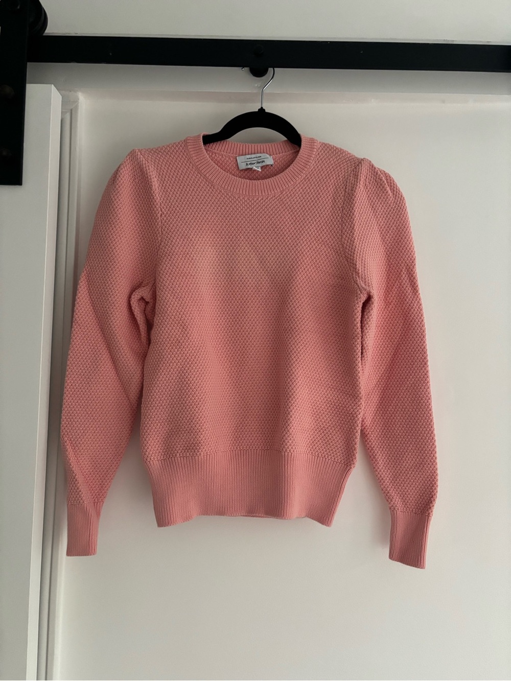 & Other Stories Blush Pink Textured Crewneck Sweater